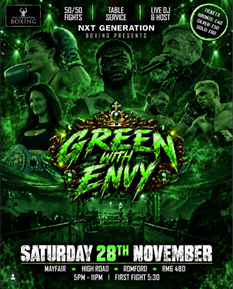 Green With Envy boxing night poster