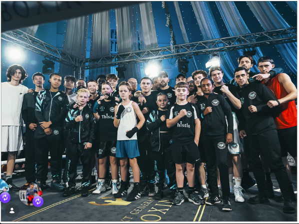 Elite Boxing squad ringside at a show
